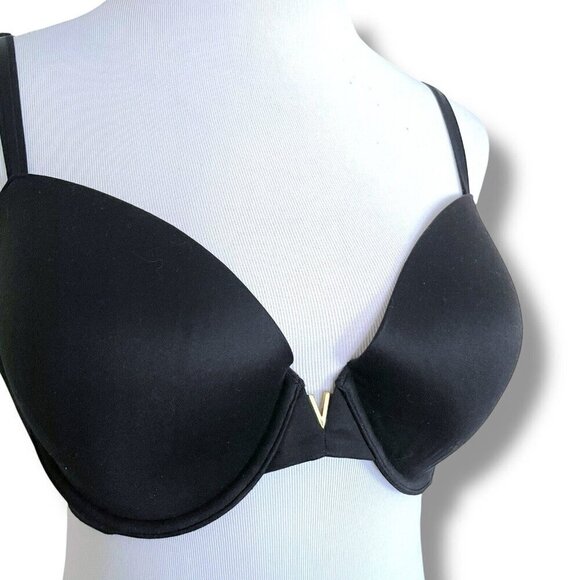 Victorias Secret 36D Bra Black Perfect Coverage Underwire Multiway Straps Lined - Picture 2 of 7